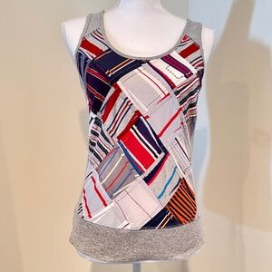 Burning Torch Recycled T-Shirt Patchwork Tank Top